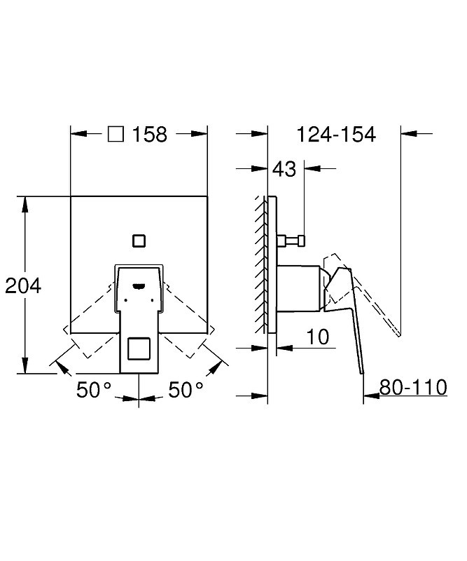 Смеситель для душа Grohe Eurocube 24062000 Хром
