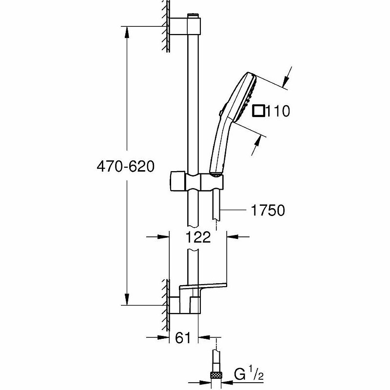 Душевой гарнитур Grohe Tempesta Cube 110 27928003 Хром