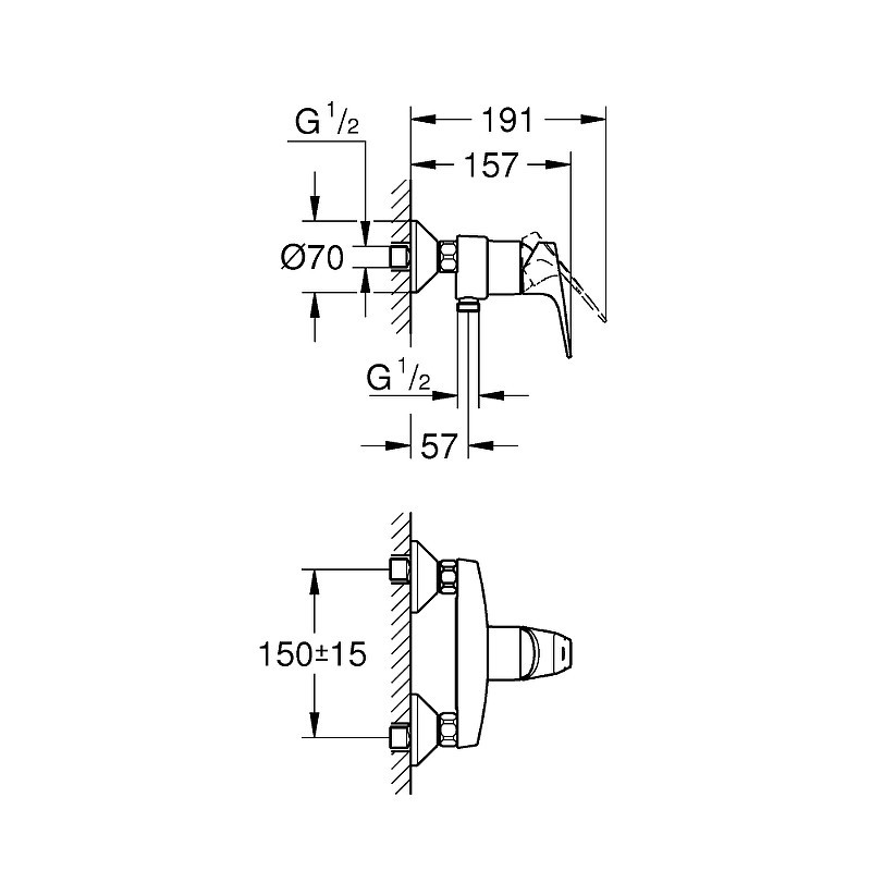 Смеситель для душа Grohe Bauflow 23755000 Хром