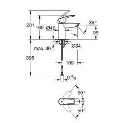 Смеситель для раковины Grohe Eurosmart 32467003 Хром
