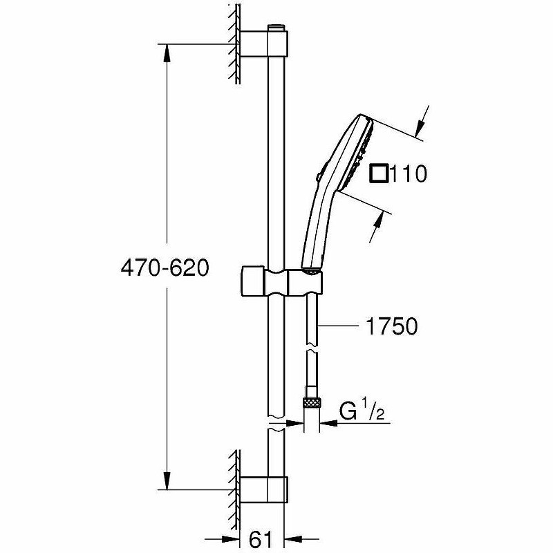 Душевой гарнитур Grohe Tempesta Cube 110 27578003 Хром