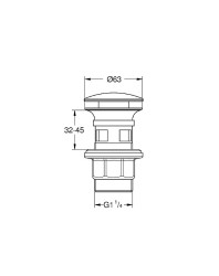 донный клапан Grohe 40824000 click-clack Хром