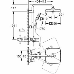 Душевая система Grohe Tempesta Cube 250 26692001