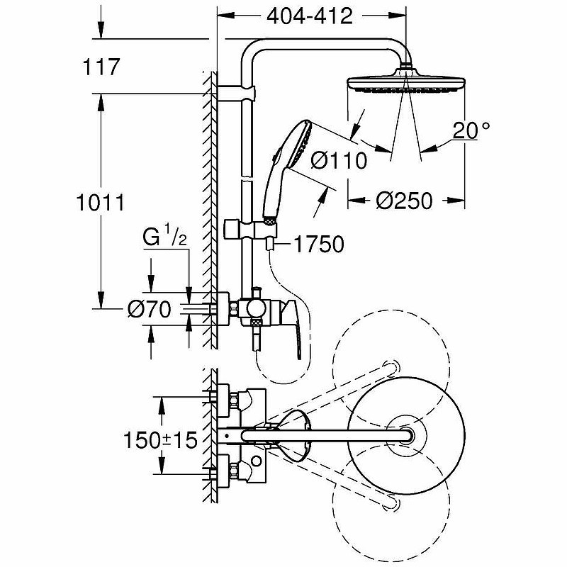 Душевая система Grohe Tempesta 250 26673001