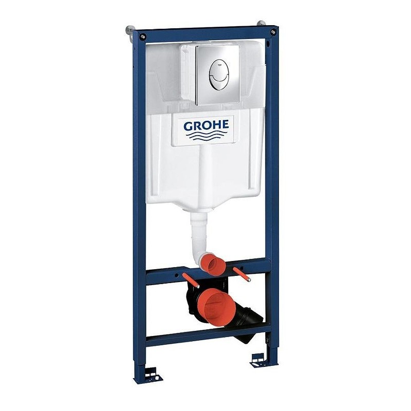 Комплект унитаза с инсталляцией Grohe Rapid SL 39195001 цвет Белый с сиденьем Микролифт и клавишей смыва цвет Хром
