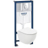 Комплект унитаза с инсталляцией Grohe Rapid SL 39188001 цвет Белый с сиденьем Микролифт и клавишей смыва цвет Хром