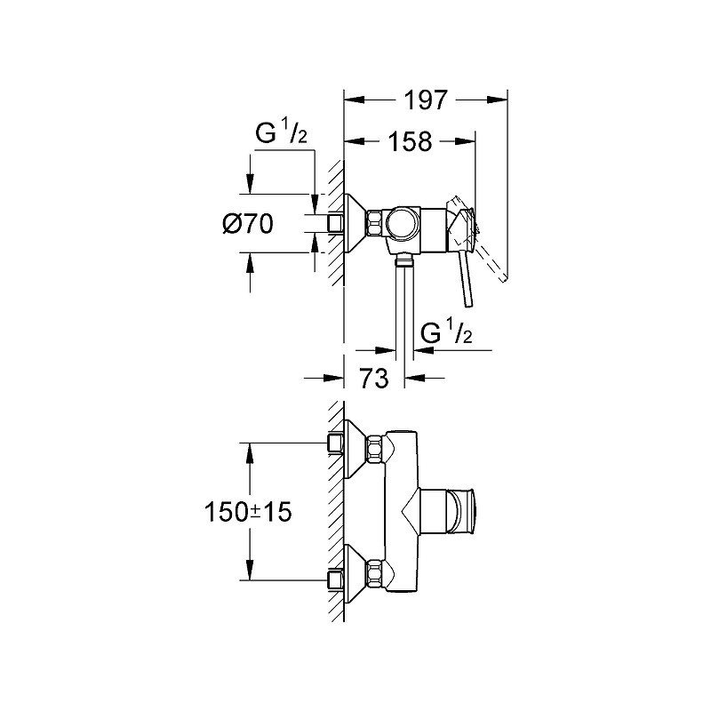 Смеситель для душа Grohe BauClassic 32867000 Хром