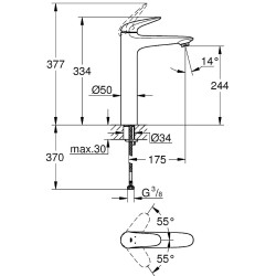 Смеситель для раковины Grohe Eurostyle 23719003 Хром