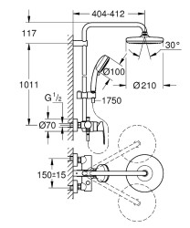 Душевая система Grohe Tempesta Cosmopolitan 26224001 Хром