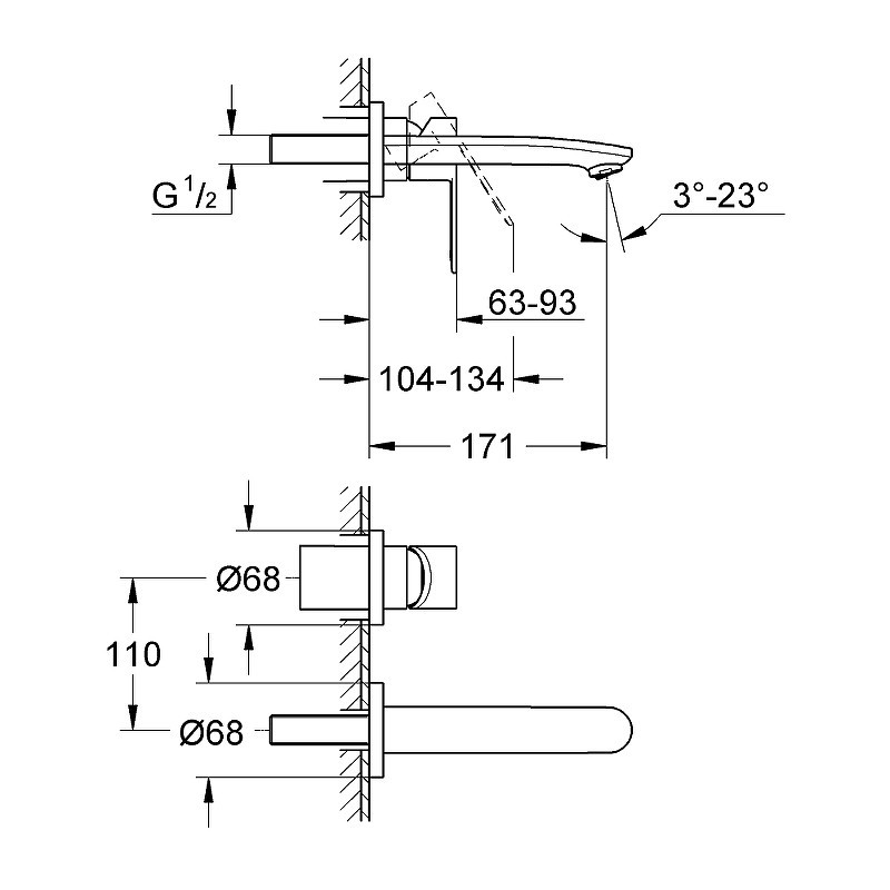 Смеситель для раковины Grohe Eurostyle Cosmopolitan 19571002