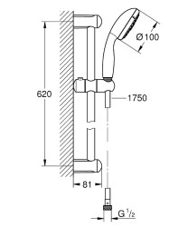 Душевой гарнитур Grohe Tempesta New 27645001 Хром