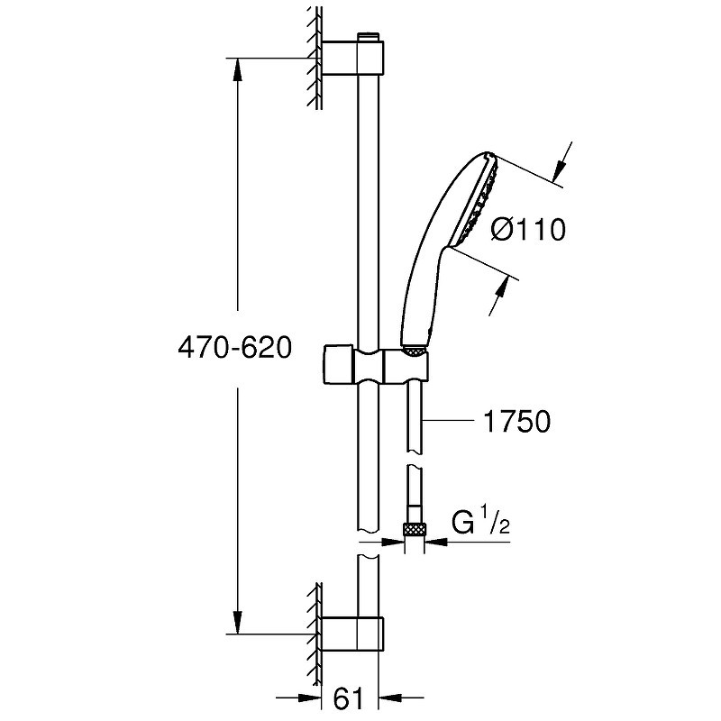 Душевой гарнитур Grohe Tempesta 110 27924003 Хром