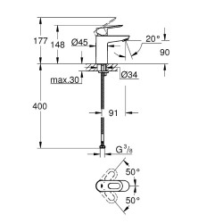 Смеситель для раковины Grohe BauLoop 23337000 Хром