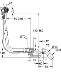 слив-перелив Grohe Talentofill 28990000 полуавтомат с наливом