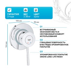 Смеситель для душа Grohe BauClassic 29048000 Хром