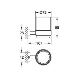 Стакан для зубных щеток Grohe Essentials Cube 40755001 Хром