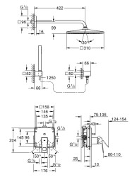 Душевая система Grohe Eurocube 25238000 Хром