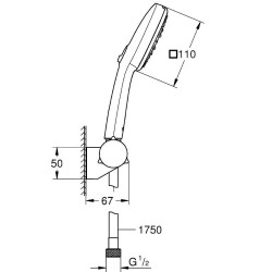 Душевой гарнитур Grohe Tempesta Cube 110 27584003 Хром