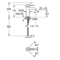 Смеситель для раковины Grohe Essence 24172KF1 Фантомный черный