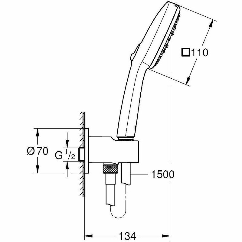 Душевой гарнитур Grohe Tempesta Cube 110 26910003 Хром