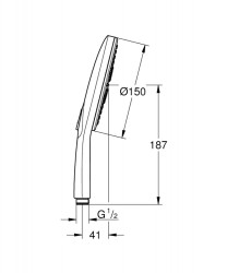 Ручной душ Grohe Rainshower SmartActive 150 26553000 Хром