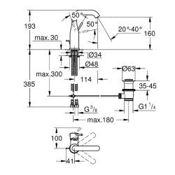 Смеситель для раковины Grohe Essence New 24173001 цвет Хром