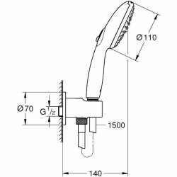 Душевой гарнитур Grohe Tempesta 110 26406003 Хром