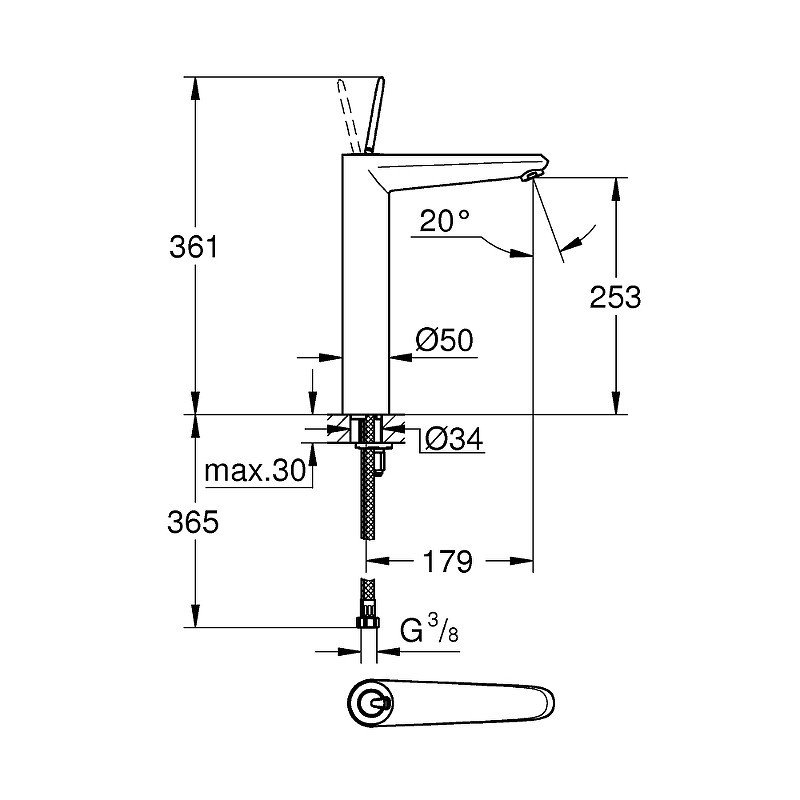 Смеситель для раковины Grohe Eurodisc Joystick 23428000