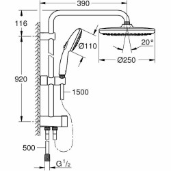 Душевая система Grohe Tempesta 250 26675001 Хром