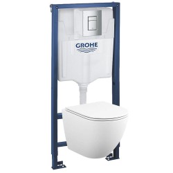 Комплект унитаза с инсталляцией Grohe Rapid SL 39181001 цвет Белый с сиденьем Микролифт и клавишей смыва цвет Хром