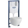 Комплект унитаза с инсталляцией Grohe Rapid SL 39183001 цвет Белый с сиденьем Микролифт и клавишей смыва цвет Хром