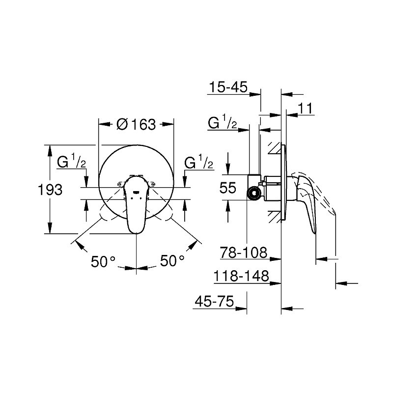 Смеситель для душа Grohe Eurostyle 23725003