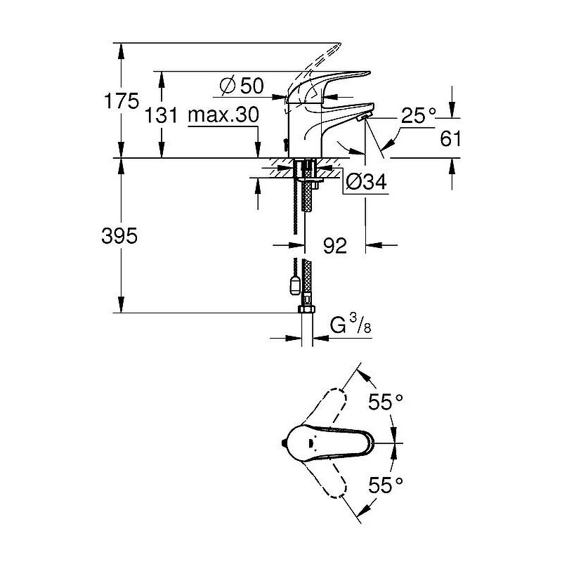 Смеситель для раковины Grohe Euroeco 32881000