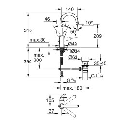 Смеситель для раковины Grohe Bauflow 23753000 Хром