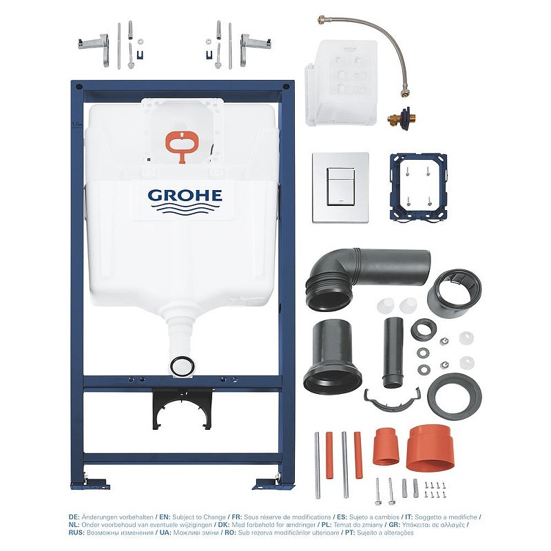Комплект унитаза с инсталляцией Grohe Rapid SL 39201002 цвет Белый с сиденьем Микролифт и клавишей смыва цвет Хром