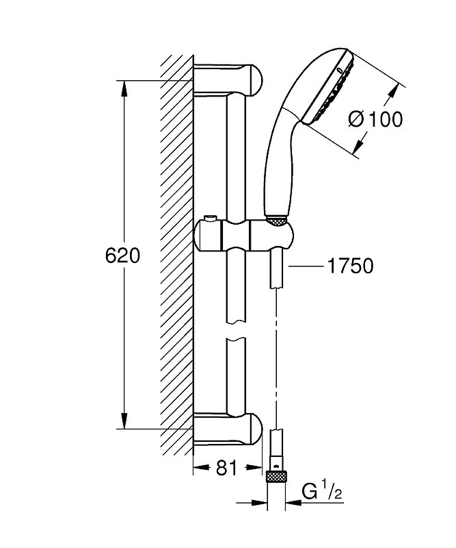 Душевой гарнитур Grohe Tempesta New 27794001 Хром