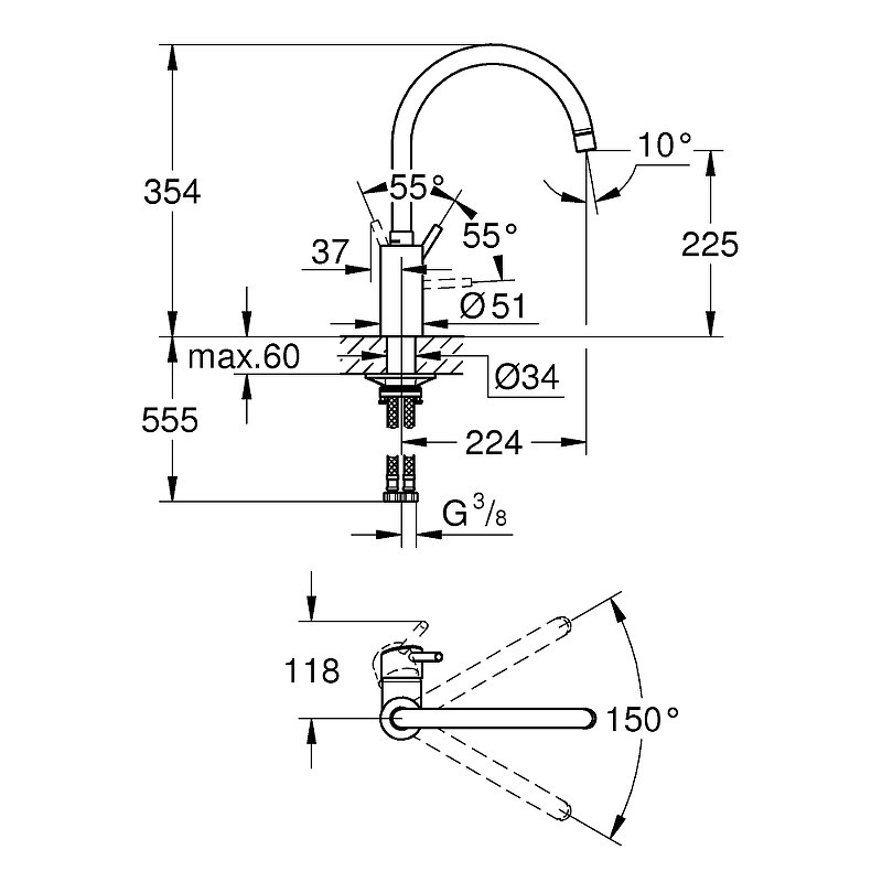 Смеситель для кухни Grohe Concetto 32661DC3 Суперсталь