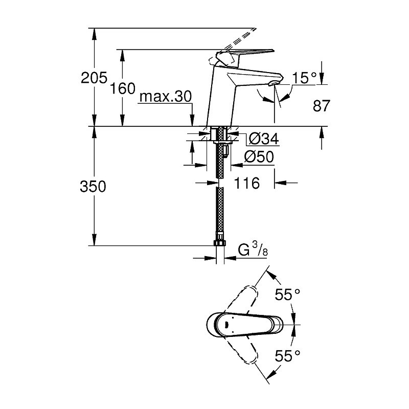 Смеситель для раковины Grohe Eurodisc Cosmopolitan 3246920E