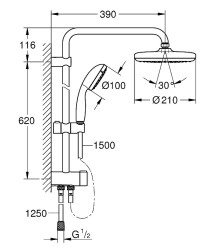 Душевая система Grohe Tempesta System 210 26381001 Хром