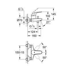 Смеситель для ванны Grohe Euroeco New 32743000 Хром