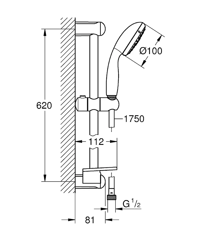 Душевой гарнитур Grohe Tempesta New 27927001