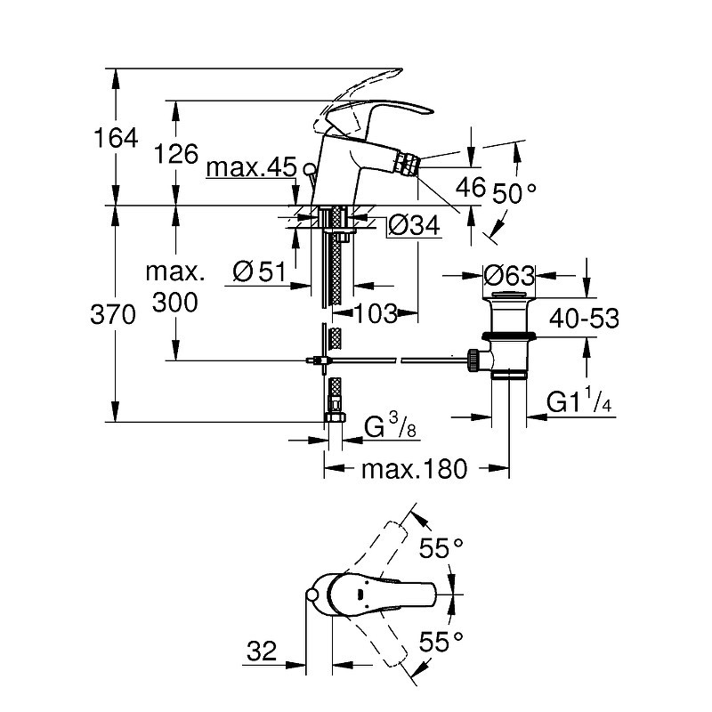 Смеситель для биде Grohe Eurosmart 32929002