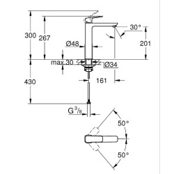 Смеситель для раковины Grohe Cubeo 1017290000 цвет Хром