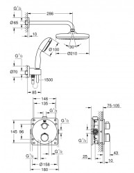 Душевая система Grohe Grohtherm 34727000 с термостатом Хром