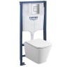Комплект унитаза с инсталляцией Grohe Rapid SL 39184001 цвет Белый с сиденьем Микролифт и клавишей смыва цвет Хром