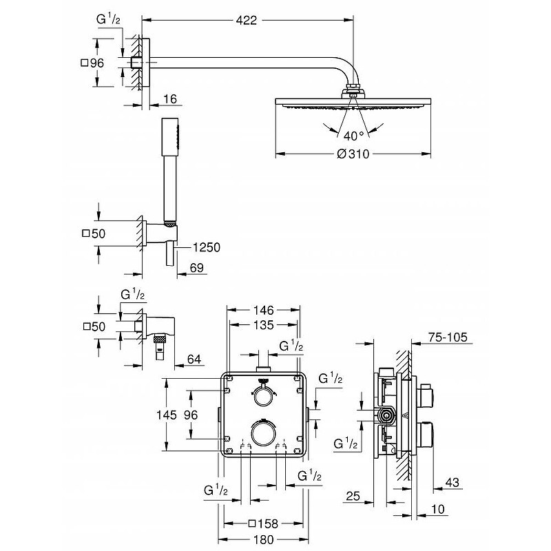 Душевая система Grohe Grohtherm 34730000 с термостатом