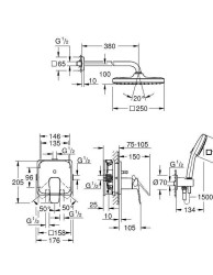 Душевая система Grohe Cubeo 1053360000 цвет Хром
