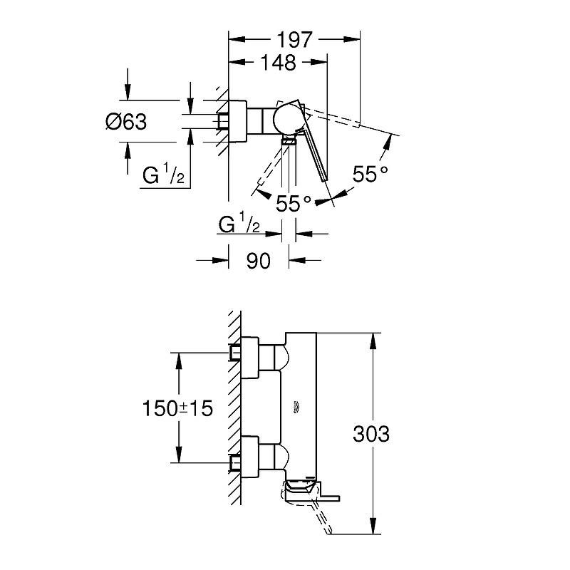 Смеситель для душа Grohe Plus 33577003