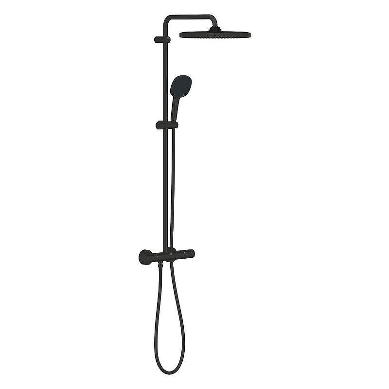 Душевая система Grohe Tempesta Cube 266892431 с термостатом цвет Черный матовый