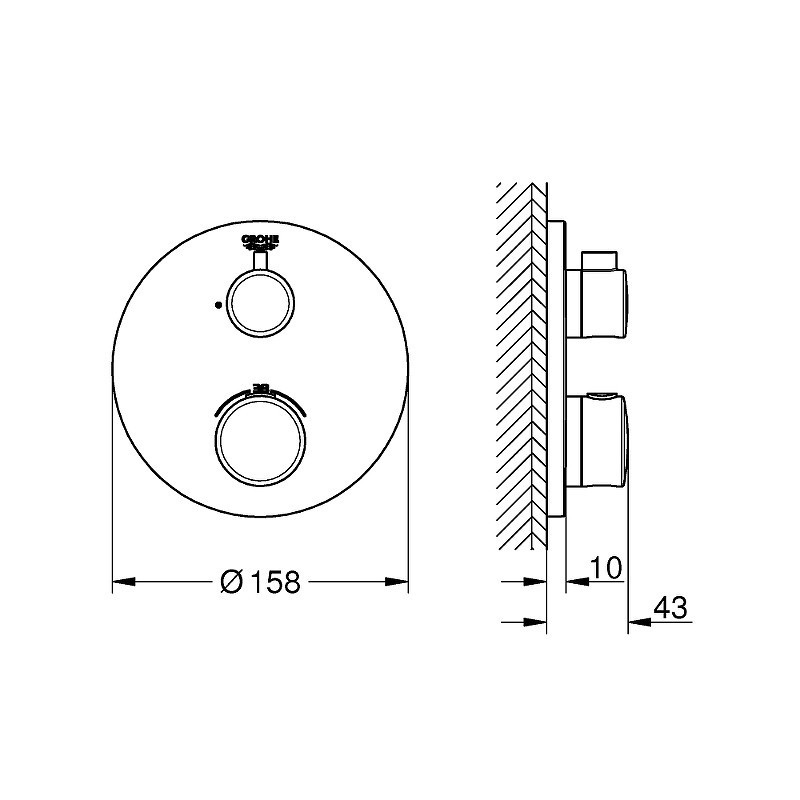 Смеситель для душа Grohe Grohtherm 24075000 с термостатом
